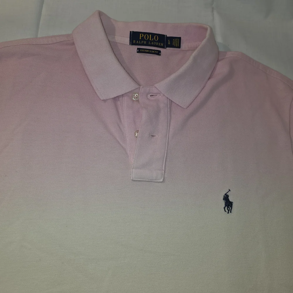 Ralph Lauren Polo in Pink, Blue, White Ombre Sz Large, Custom Slim Fit